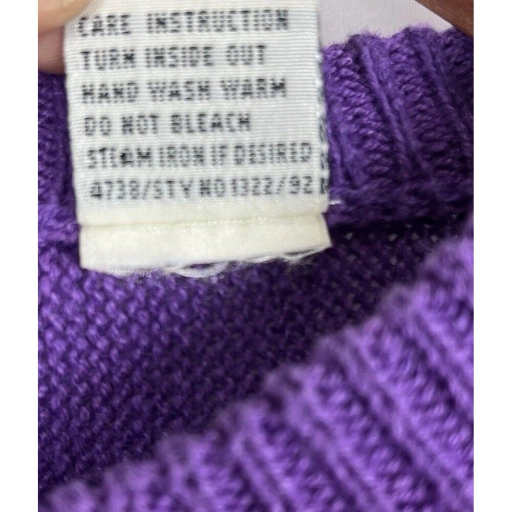 Vintage Dana Scott Amethyst Beaded Sweater Floral Knit Women S - Picture 10 of 16